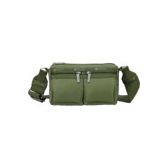 ■LeSportsac■ Dark Olive EW Double Pocket Crossbody Bag 120 East/West Double Pocket Bag - Dark Olive solid – LeSportsac